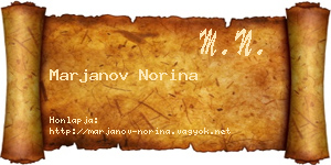 Marjanov Norina névjegykártya